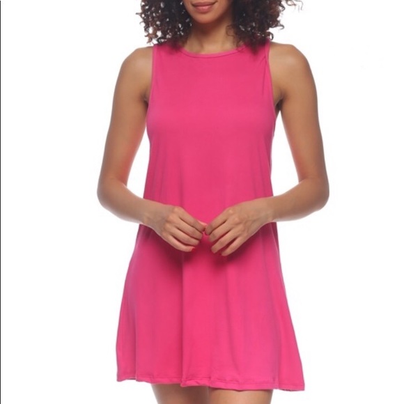 Women's Loose Fit Pink Tank Dress - Perfect for Casual Occasions - Picture 1 of 2